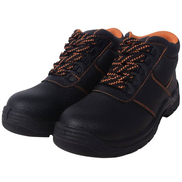 vidaXL Chaussures de s&eacute;curit&eacute; Noir Pointure 45 Cuir