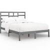 vidaXL Cadre de lit sans matelas gris bois massif 140x190 cm