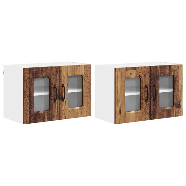 vidaXL Armoire de cuisine Kalmar 2 pcs Bois ancien 60 x 31 x 40 cm