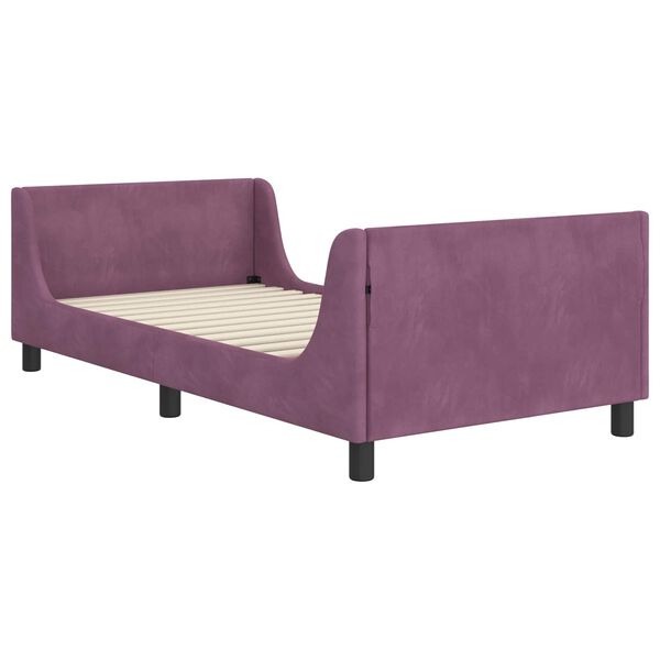 vidaXL Cadre de lit pour enfants avec t&ecirc;te de lit Violet 90 x 200 cm