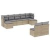 vidaXL Salon de jardin avec coussins 9 pcs beige r&eacute;sine tress&eacute;e