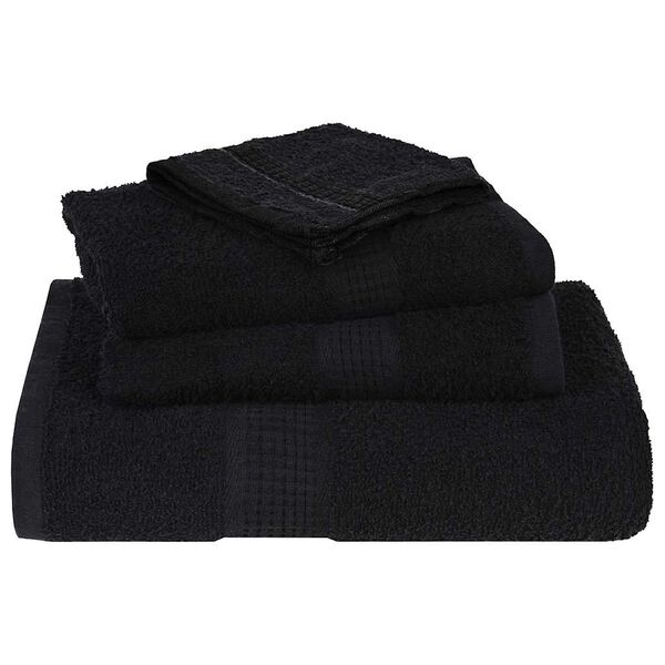 vidaXL Serviettes de bain FROGN 10 pcs noir 100x150 cm 360 g/m&sup2;