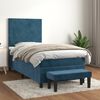 vidaXL Sommier &agrave; lattes de lit et matelas Bleu fonc&eacute; 80x200 cm Velours