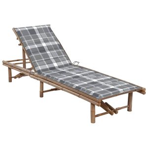 vidaXL Chaise longue de jardin avec coussin Bambou