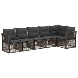 vidaXL Ensemble de canap&eacute; de jardin 6 pc Gris polyrotin