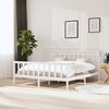 vidaXL Cadre de lit sans matelas blanc bois massif