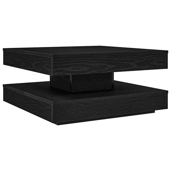 vidaXL Table basse rotative &agrave; 360 degr&eacute;s noir 70x70x34,5 cm