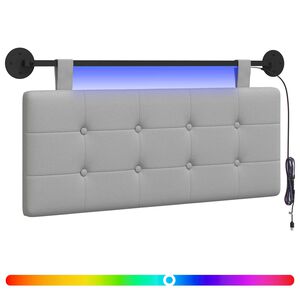 vidaXL T&ecirc;te de lit suspendue Avec lumi&egrave;re LED Gris nuage Tissu