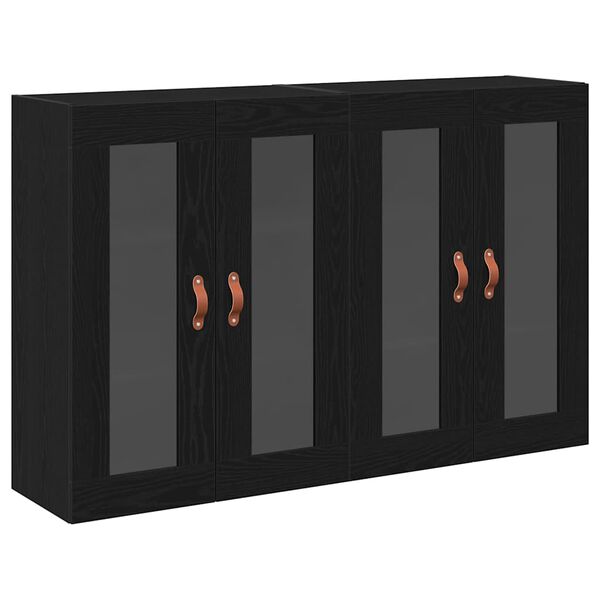 vidaXL Cabinets muraux 2 pcs Ch&ecirc;ne noir 69,5 x 34 x 90 cm
