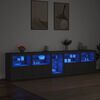 vidaXL Buffet avec lumi&egrave;res LED noir 283x37x67 cm