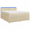 vidaXL Lit boxspring avec matelas Cr&egrave;me 160 x 200 cm Tissu