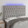 vidaXL T&ecirc;te de lit &agrave; LED Gris clair 160x7x118/128 cm Tissu