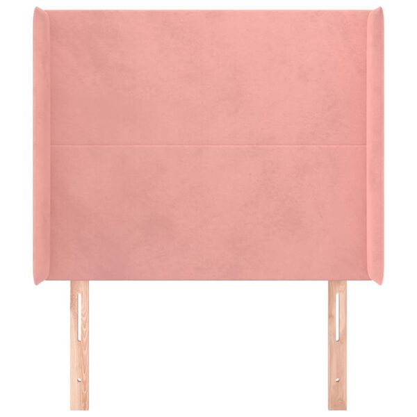 vidaXL T&ecirc;te de lit avec oreilles Rose 93x16x118/128 cm Velours