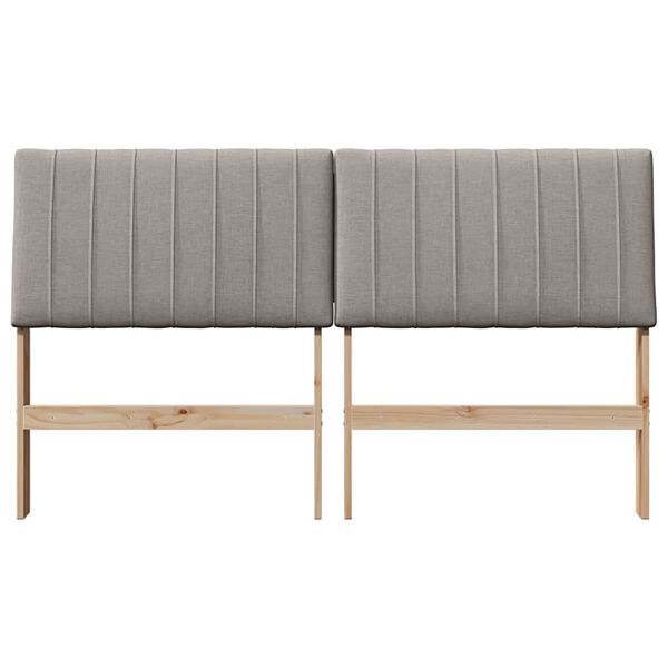 vidaXL T&ecirc;te de lit capitonn&eacute;e Taupe 160 cm Pin massif