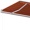 vidaXL Auvent manuel r&eacute;tractable avec poteaux 6x3 m Orange et marron