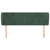 vidaXL T&ecirc;te de lit avec oreilles Vert fonc&eacute; 147x23x78/88 cm Velours