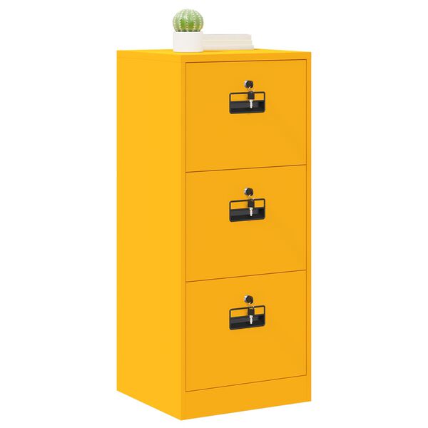 vidaXL Cabinet de Dossier Jaune moutarde 44 x 50 x 106.5 cm