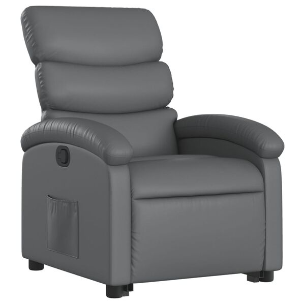 vidaXL Fauteuil inclinable Gris Similicuir