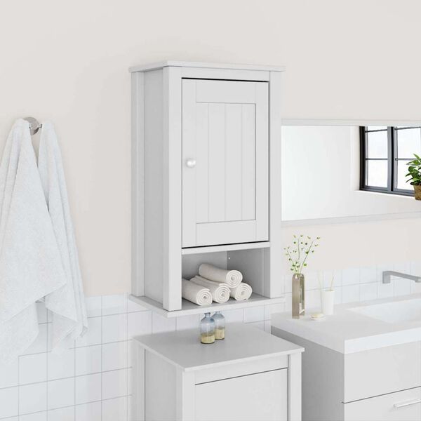 vidaXL Armoire murale de salle de bain BERG blanc bois de pin massif