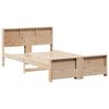 vidaXL Cadre de lit Marron 135 x 190 cm Bois d'ing&eacute;nierie