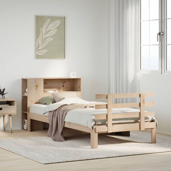 vidaXL Lit bibliothèque sans matelas 75x190 cm bois de pin massif