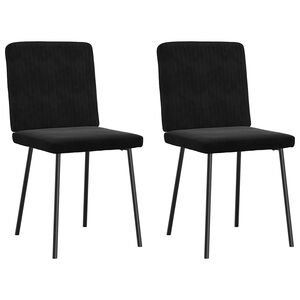 vidaXL Chaises &agrave; manger lot de 2 Noir Velours