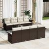vidaXL Ensemble de canap&eacute; de jardin avec coussin 9 pcs Marron et Cr&egrave;me
