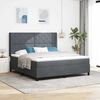 vidaXL Lit &agrave; ressorts avec matelas Gris fonc&eacute; 180 x 200 cm Velours