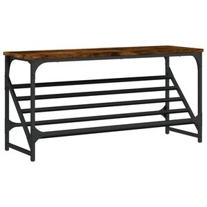 vidaXL &Eacute;tag&egrave;re &agrave; chaussures ch&ecirc;ne fum&eacute; 90x30x45 cm bois d'ing&eacute;nierie