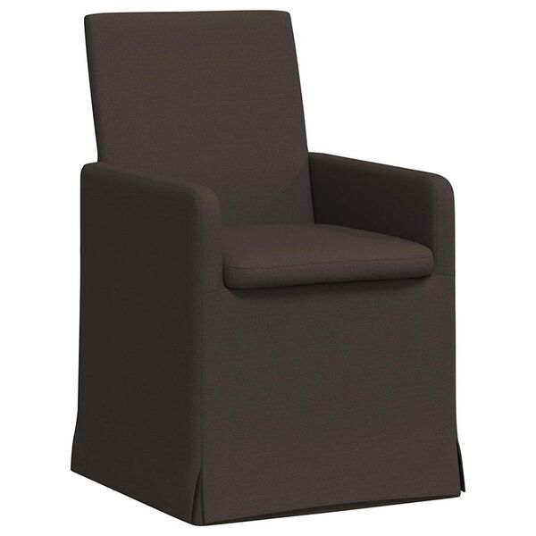 vidaXL Chaises de salle &agrave; manger 2 pcs Gris fonc&eacute; 57 x 67 x 95 cm Lin