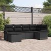 vidaXL Ensemble de canap&eacute; de jardin avec stockage 6 pcs Noir polyrotin