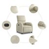 vidaXL Fauteuil inclinable &eacute;lectrique Cr&egrave;me Similicuir