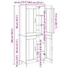 vidaXL Haut Armoire Bois Ancien 69,5 x 34 x 180 cm Bois d'ing&eacute;nierie