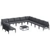 vidaXL Ensemble de canap&eacute; de jardin 12 pc Noir Acier