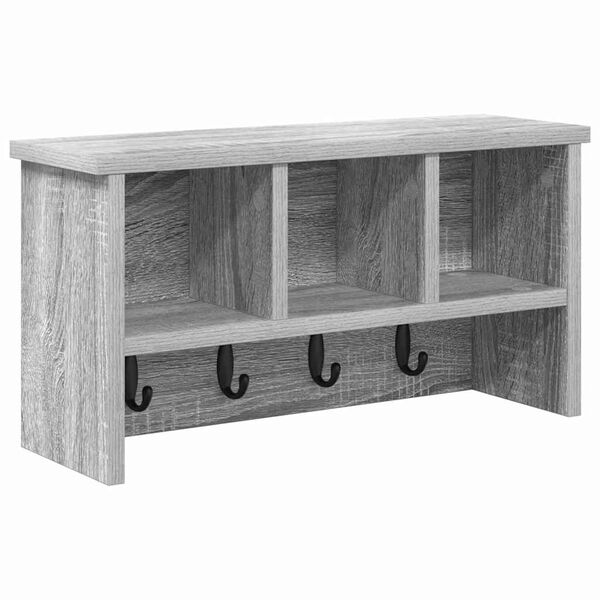 vidaXL Porte-manteau mural avec &eacute;tag&egrave;re Sonoma gris 50 x 16 x 26 cm