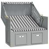 vidaXL Strandkorb avec auvent R&eacute;sine tress&eacute;e et bois solide Gris blanc