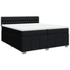 vidaXL Sommier &agrave; lattes de lit avec matelas Noir 200x200 cm Tissu