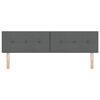 vidaXL T&ecirc;te de lit avec t&ecirc;te de lit Gris fonc&eacute; 180 cm Cuir synth&eacute;tique