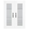 vidaXL Buffet haut Blanc brillant 69,5x34x180 cm Bois d'ing&eacute;nierie