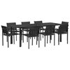 vidaXL Ensemble de meubles d'ext&eacute;rieur 9 pc Noir et anthracite