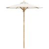 vidaXL Parasol de jardin Blanc cr&egrave;me &Oslash; 180 x 230 cm Bambou