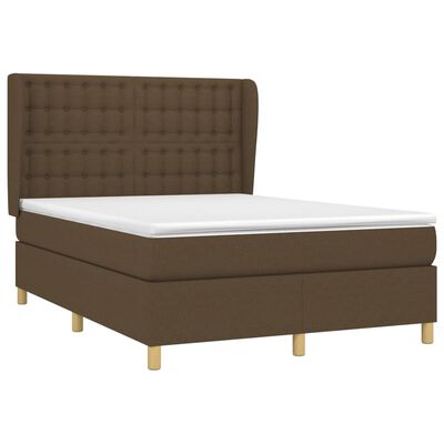 vidaXL Sommier à lattes de lit avec matelas Marron foncé 140x200 cm