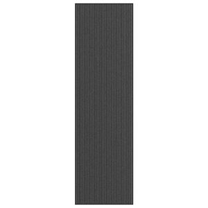 vidaXL Paillasson noir et gris &agrave; rayures 115x400 cm