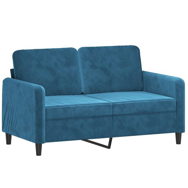 vidaXL Ensemble de canap&eacute;s 2 pcs avec coussins bleu velours