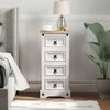 vidaXL Table de chevet avec tiroir Blanc 35 x 32,5 x 74 cm Pin massif