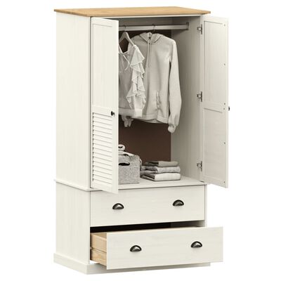 vidaXL Garde-robe VIGO blanc 90x55x176 cm bois massif de pin