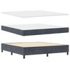 vidaXL Lit &agrave; ressorts avec matelas Gris fonc&eacute; 200 x 180 cm Polyester