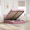 vidaXL Cadre de lit ottoman avec matelas rose 140x190 cm velours