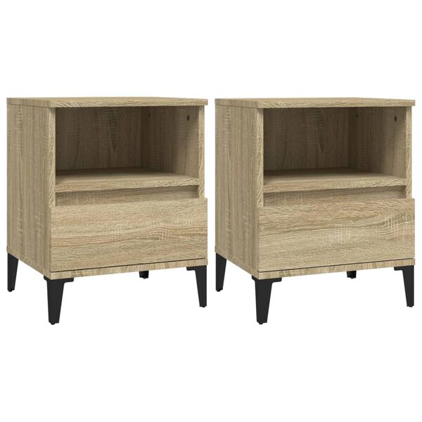 vidaXL Tables de chevet 2 pcs Ch&ecirc;ne sonoma 40x35x50 cm