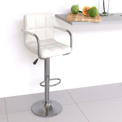 vidaXL Tabouret de bar Blanc Similicuir